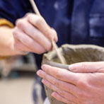 Kate Langrish-Smith working in her studio 2019